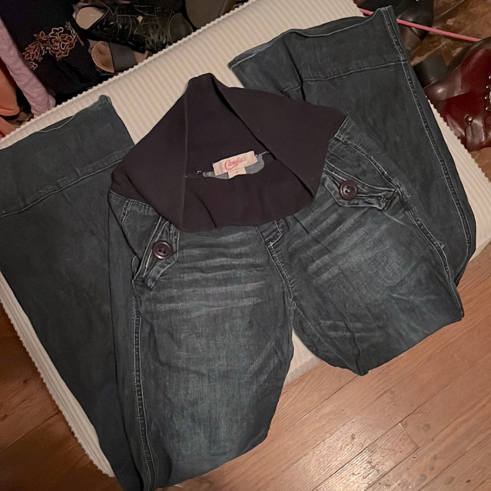 Candies, maternity flare leg, darkwash, jeans